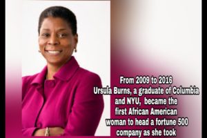 Black History Month; Trailblazers, Inspirational Human Souls: Ursula Burns.